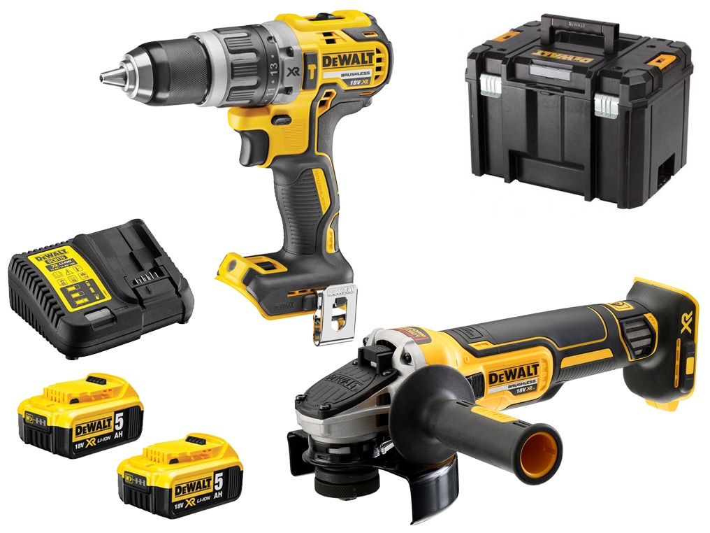 DeWALT Værktøjssæt DeWalt DCK2080P2T-QW (DCD796 + DCG405) 18 V 2x5,0 Ah batt