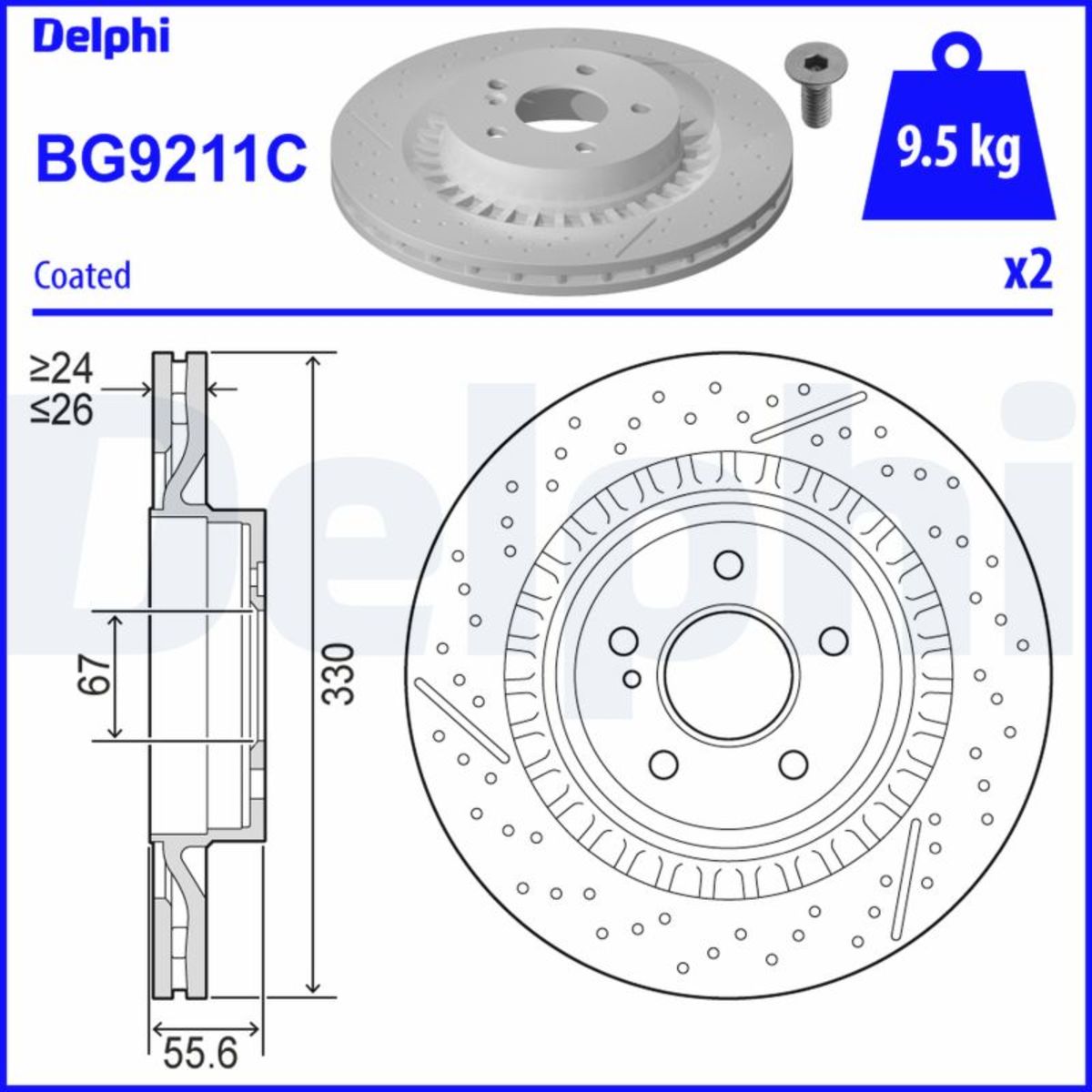 Jarrulevy DELPHI BG9211C