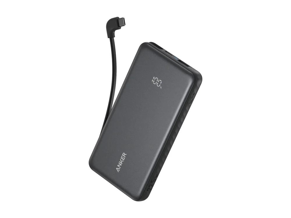 Anker Zolo Power Bank Black 10K 22.5W Built-In USB-C Cable - 10000 mAh