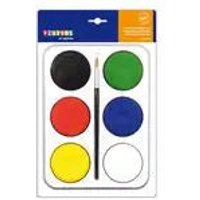 Vesiväripuikot 6 värillä siveltimellä Playbox