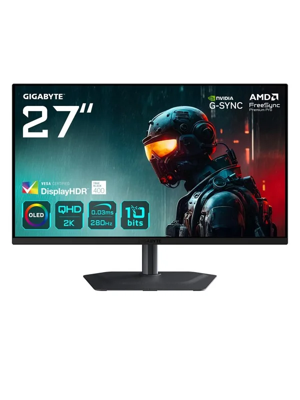 27" GIGABYTE MO27Q2A - 2560x1440 (QHD) - 280Hz - OLED - 18W USB-C - KVM switch