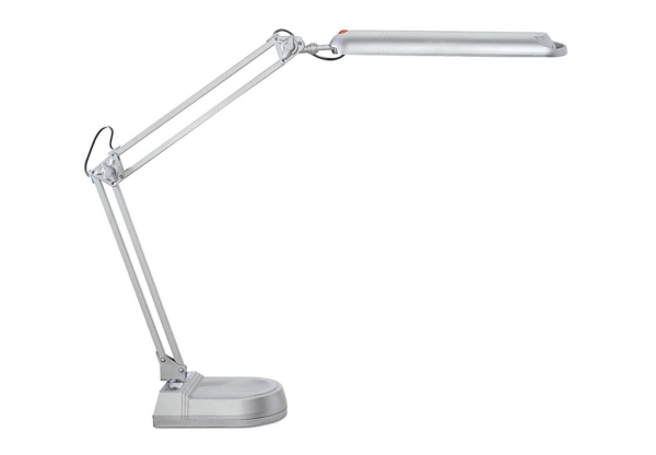 LED-pöytävalaisin MAULatlantic, hopea, korkeus 41 cm, jalusta