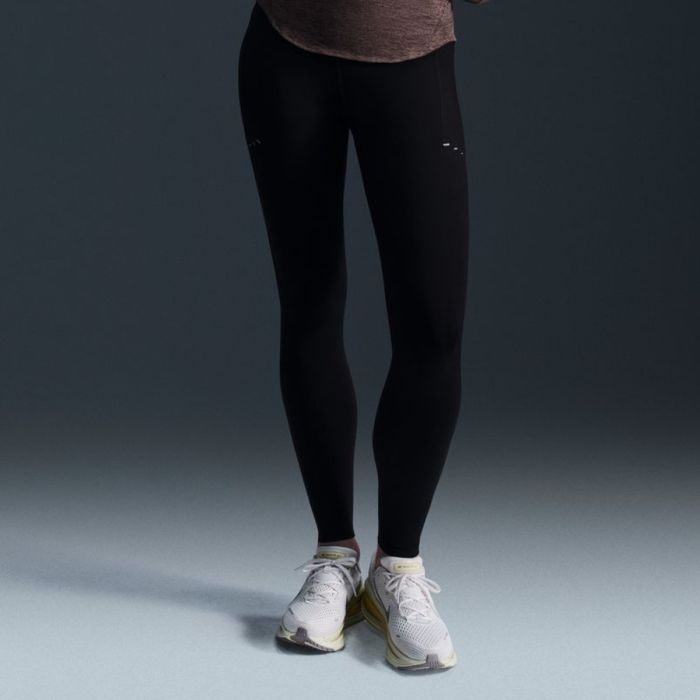 Nike W's Swift High-Waisted 7/8 Running Leggings With Pockets Black/Reflective Silv