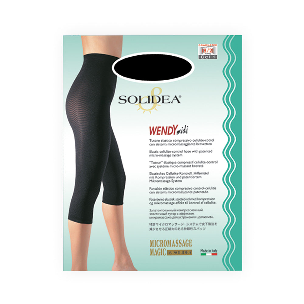 Solidea Wendy Midi Stretch -shortsit 18 21mmhg 4L Mustat