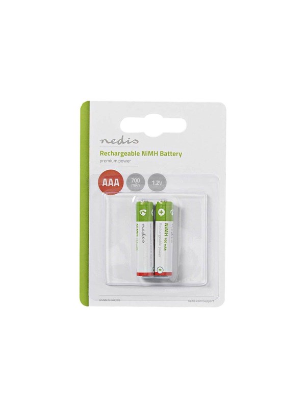 Nedis Ladattava Ni-MH-Akku AAA | 1.2 V DC | 700 mAh | Esiladattu | 2 Kpl pakkaus