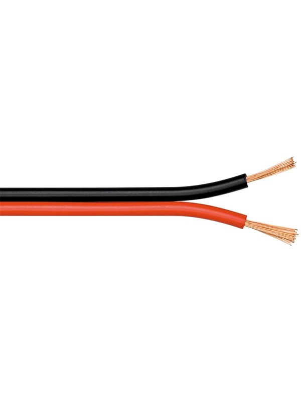 Goobay Högtalarkabel röd;svart CCA 50 m rulle, tvärsnitt 2 x 0,75 mm2