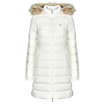 Tommy Jeans Pitkä talvitakki 'Essential' beige / valkoinen
