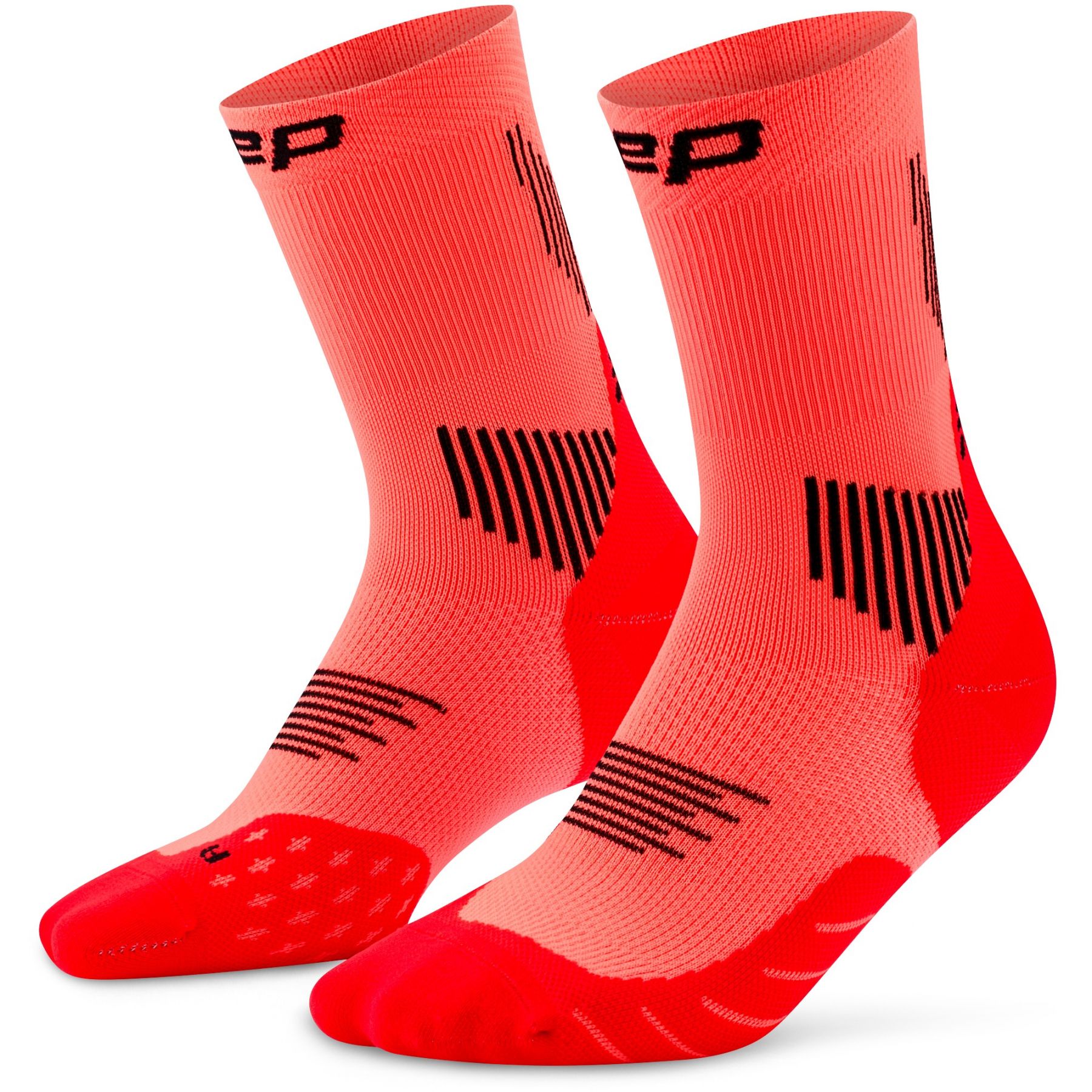 CEP Core Run Socks Mid Cut 5.0, miesten juoksusukat, neon