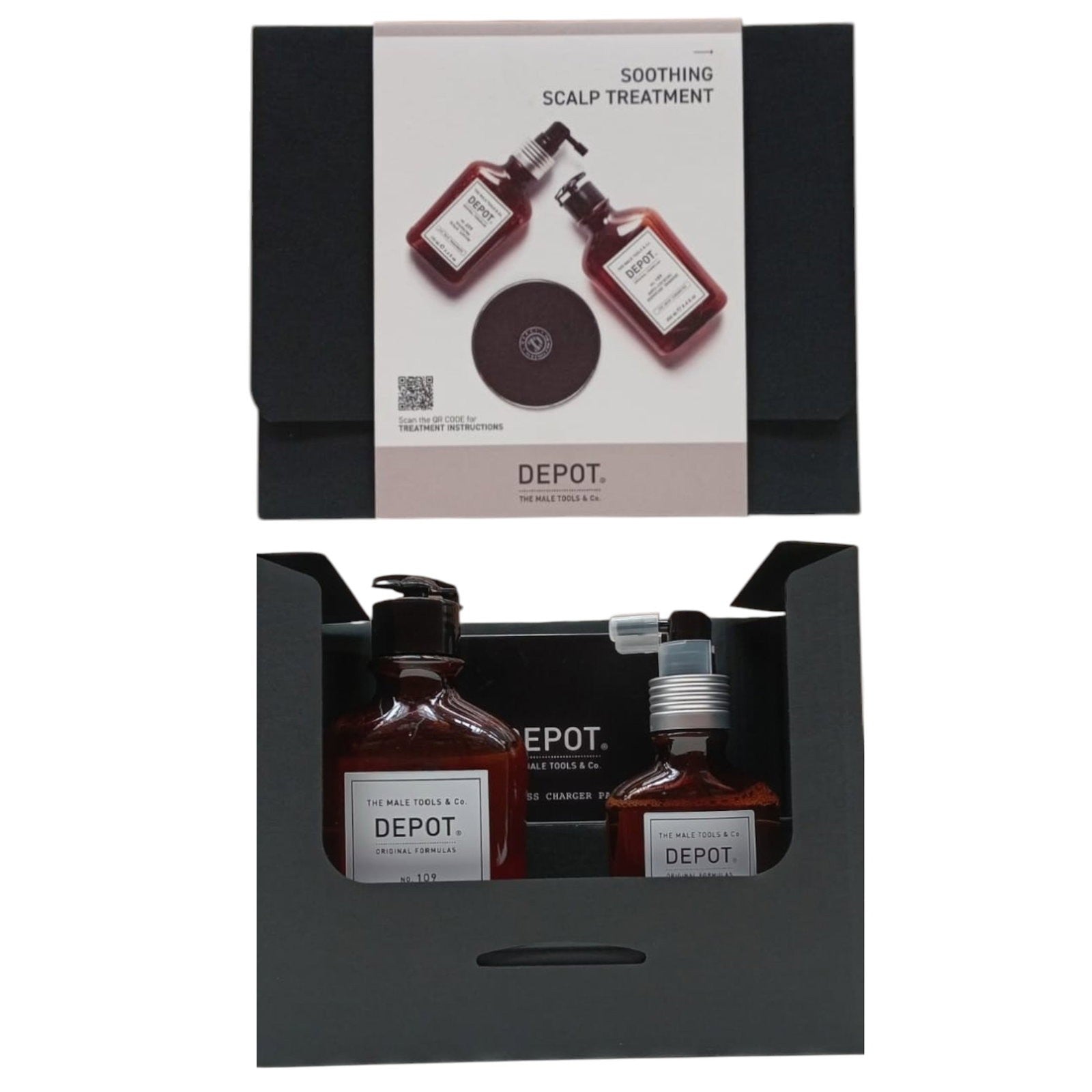 Depot Kit G Set nro 209 Rauhoittava Voide 100 ml ja Rauhoittava Shampoo 250 ml Hiuksille - 200 Ammattimaista Käsittelyä