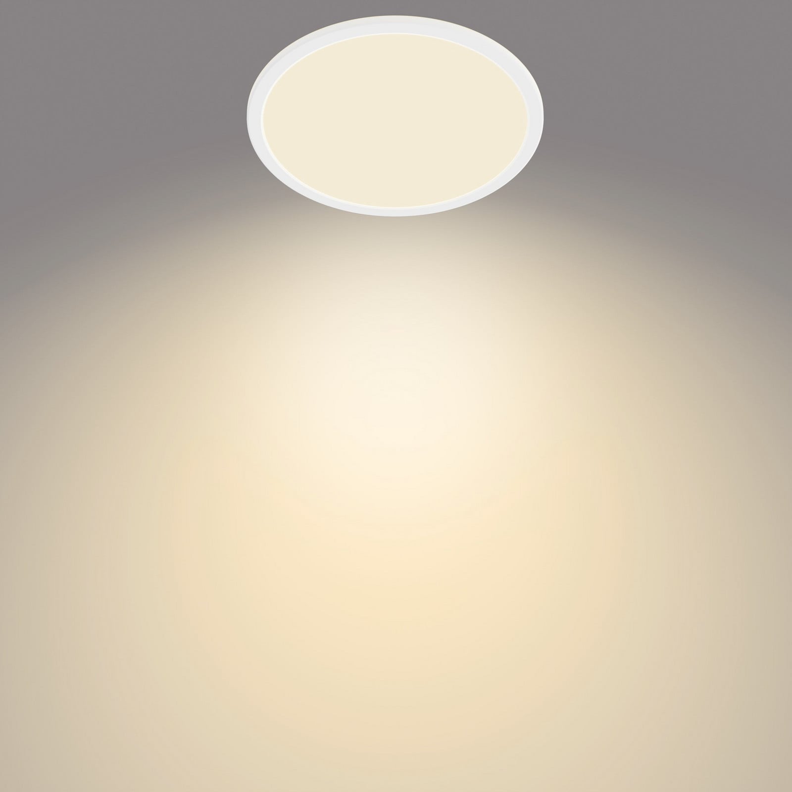 Philips Superslim CL550 Ceiling lamp Ø250 mm LED 15W 2700K SceneSwitch IP44, White