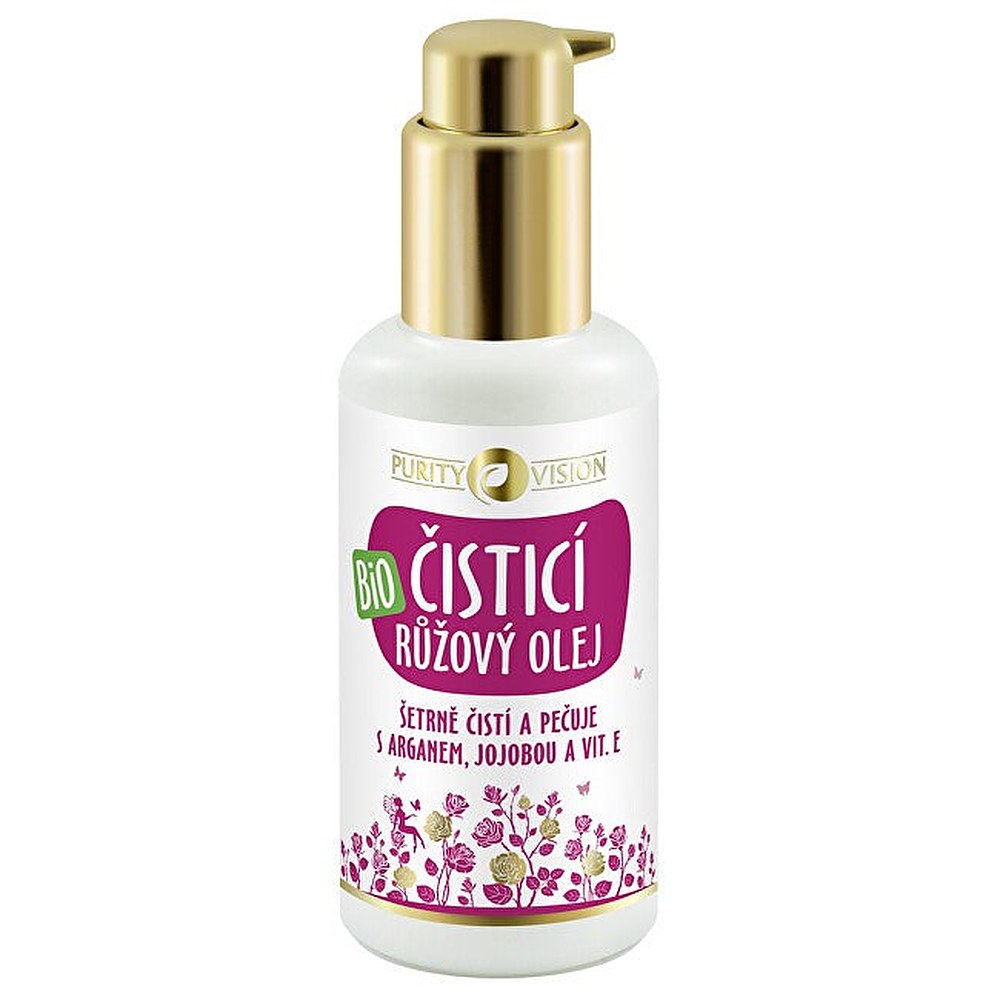 Purity vision Orgaaninen puhdistusöljy Pink arganöljyllä, jojobaöljyllä ja E-vitamiinilla - 100 ml