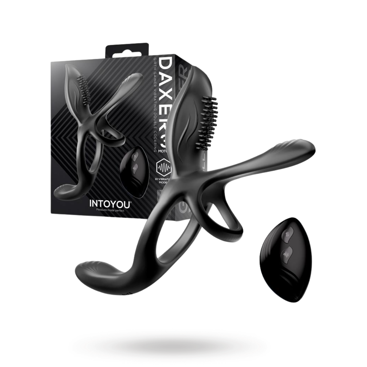 Daxer Girth Gainer Vibrating Double Cockring Penisrengas vibraattorilla