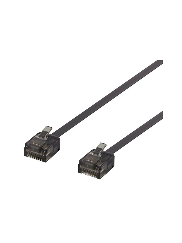 Deltaco Cat6a U/UTP RJ45 1m -verkkokaapeli, musta