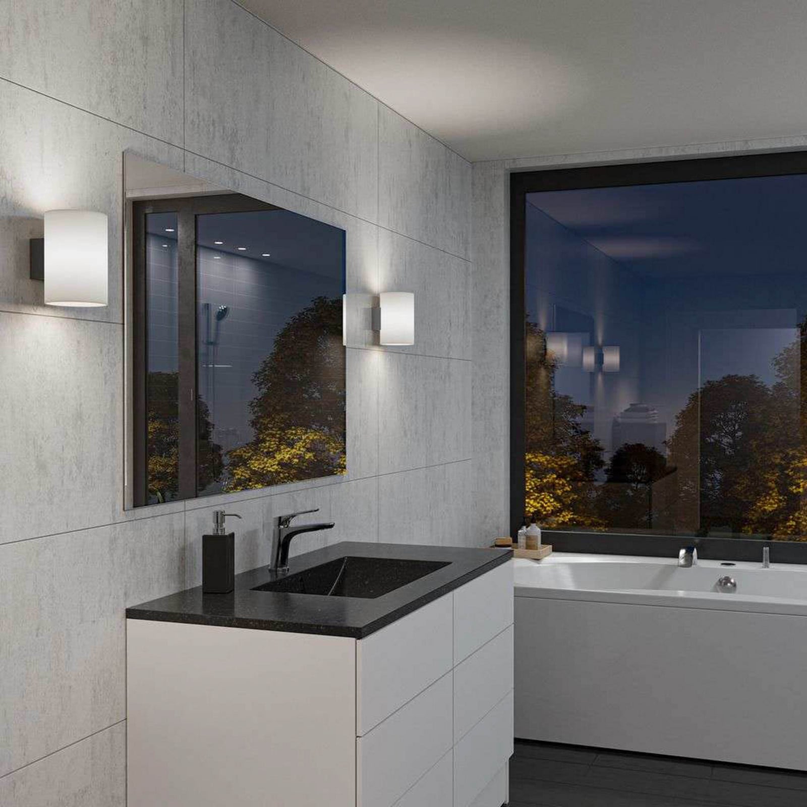 Evoke Seinävalaisin IP44 Large Anthracite/Opaali - Herstal - Olohuone - Metalli