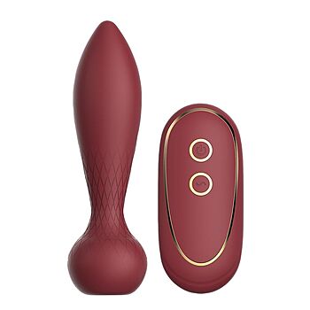 Dream Toys - Romy moottoroitu anaalitappi, kaukosäätimellä, tehokkaalla moottorilla, silikoni, punainen