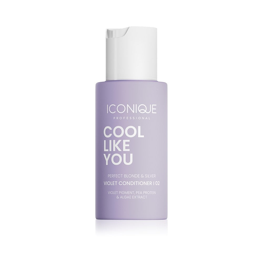 ICONIQUE Professional KYLMÄ KUIN SINÄ Täydellinen Blonde & Silver Violet neutraloiva hoitoaine keltaisille sävyille 70 ml