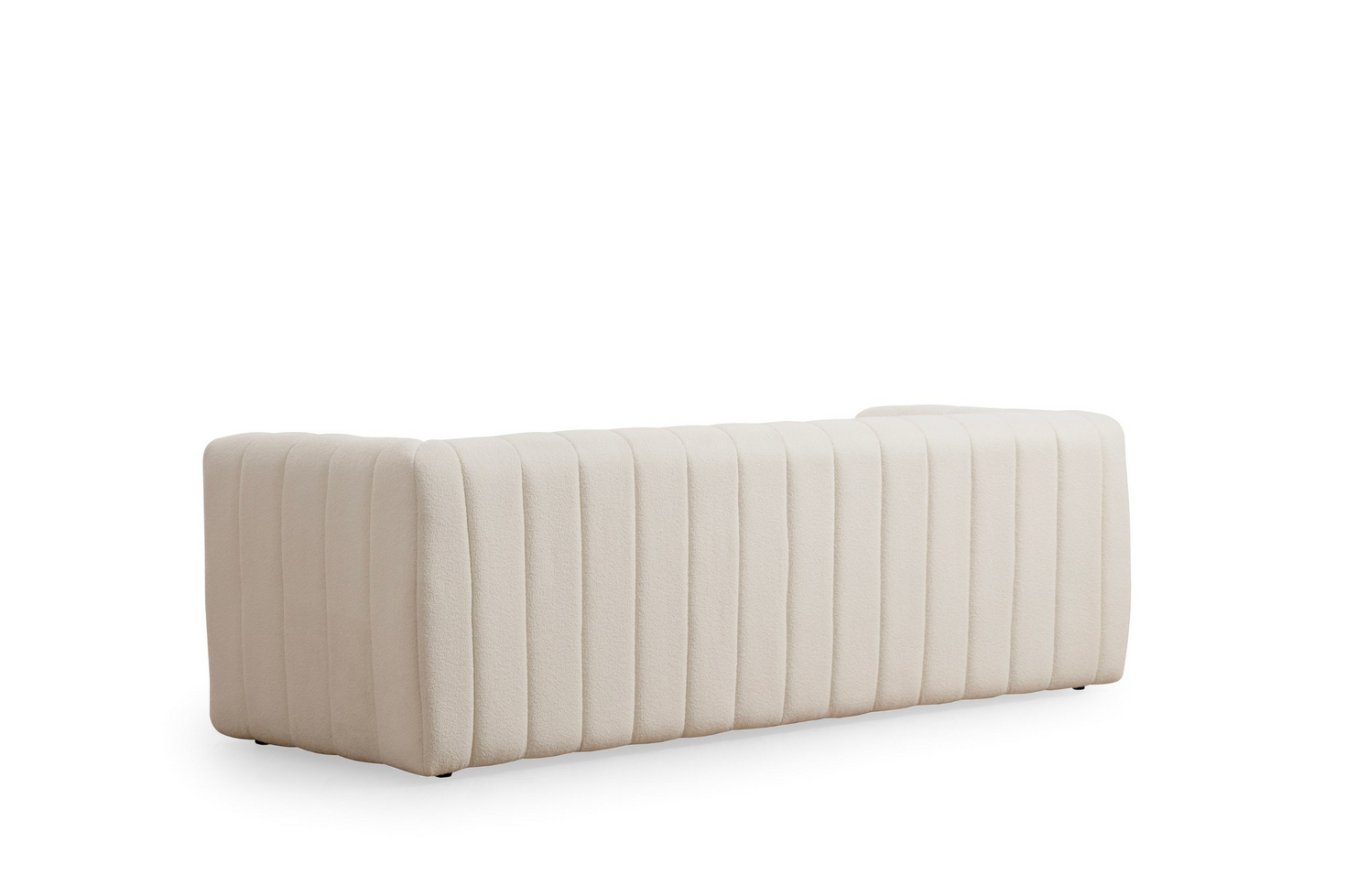 Norda Design Elegantti 3-paikkainen sohva, kermanvärinen, pyökki-runko, 225 cm | 100 % polyesteri, 2 tyynyä mukana, kestävä muotoilu