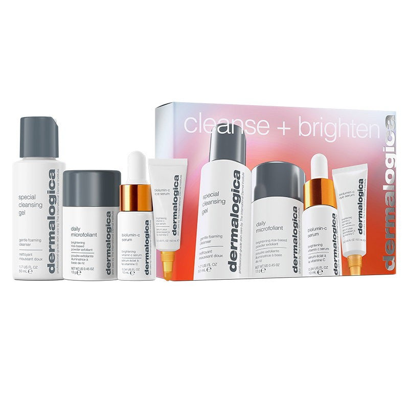 Puhdistus + valaiseva setti Dermalogica: Special Facial Cleansing Gel 50 ml + Daily Microfoliant kuorintapuuteri 13 g + Biolumina-C C-vitamiinia valai