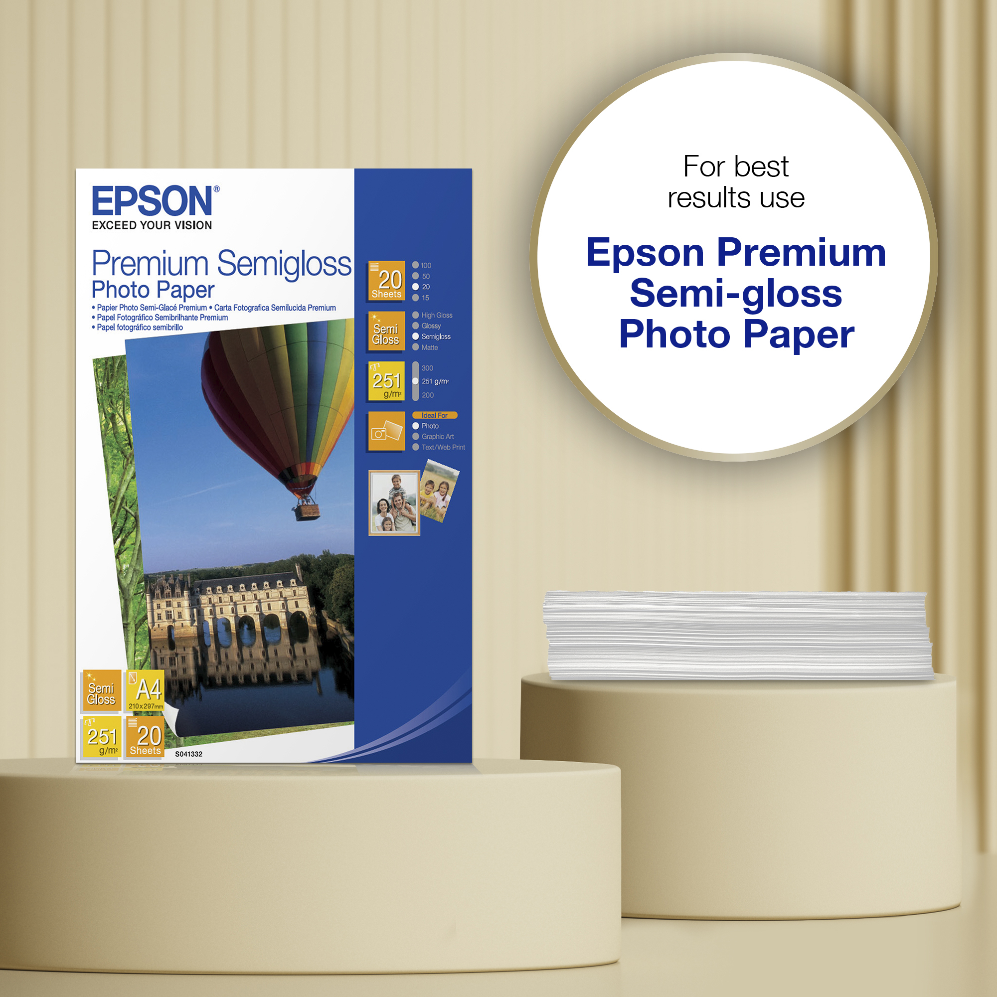 Epson Premium Semigloss Photo Paper (20 Sheets)