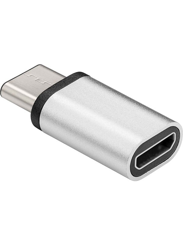 Goobay Adapter USB-CTM till USB 2.0 Micro-B, silver USB-CTM plugg > USB 2,0 mikro uttag (typ B)