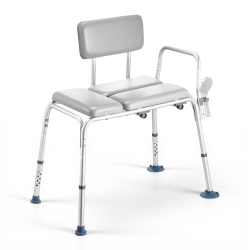 VEVOR Tub Transfer Bench for Bathtub, 227 kg Weight Capacity Heavy Duty Shower Chair with Arm and Backrest, Height Adjustable Bathroom Shower Bench Bath Seat for Adults, Seniors, Elderly and Disabled