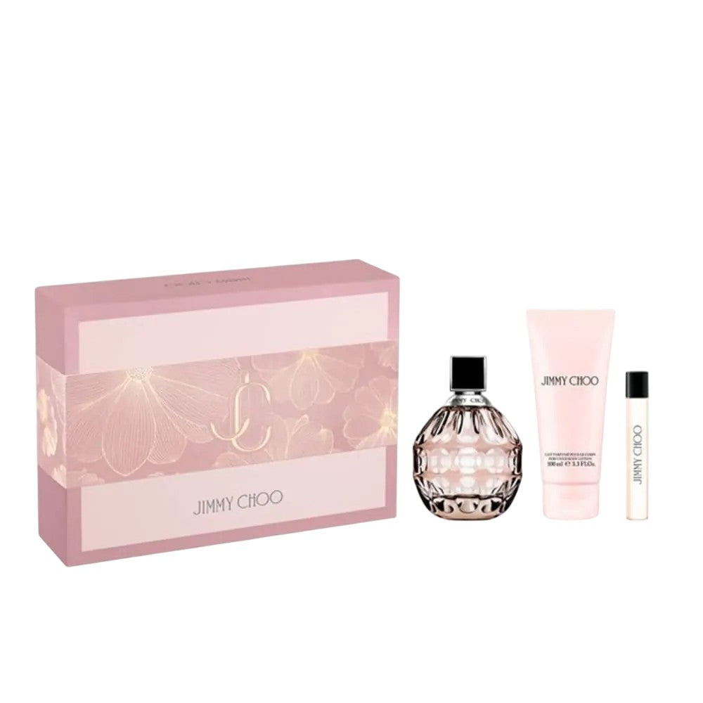 Jimmy choo Setti Jimmy Choo: Kosteuttava vartalovoide 100 ml + Eau de Parfum naisille 7,5 ml + Eau de Parfum naisille 100 ml