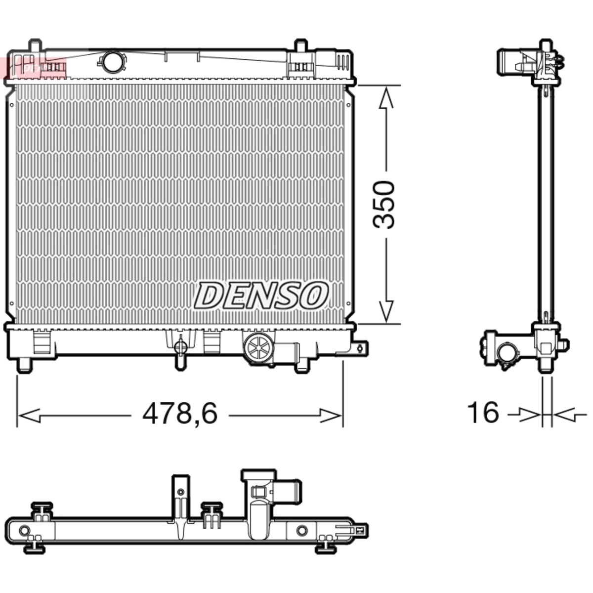 Jäähdytin, moottorin jäähdytys DENSO DRM50137