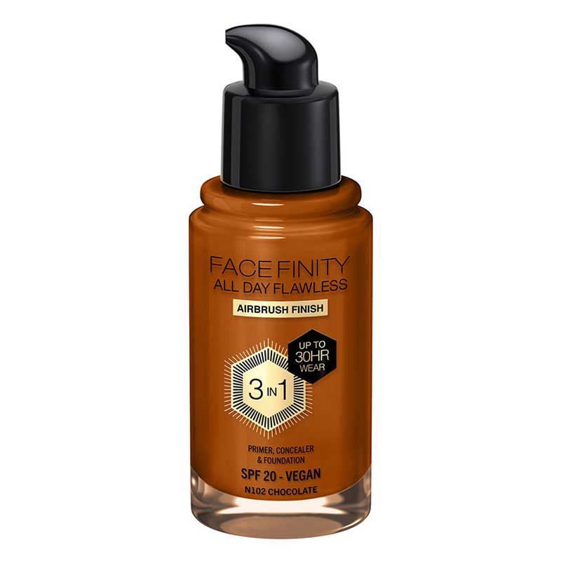 Max Factor Facefinity koko päivän Flawless 3 in 1 Foundation N102-Suklaa 30 ml
