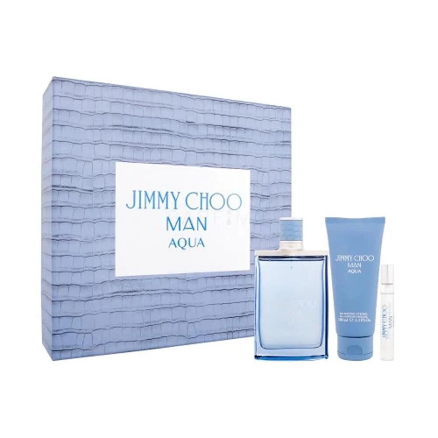 Jimmy Choo Man Aqua setti EDT 100 ml suihke + suihkugeeli 100 ml + mini 7,5 ml
