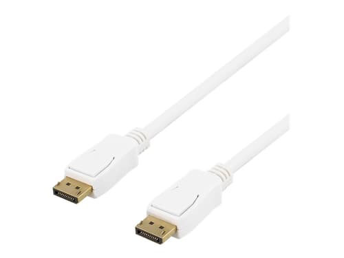 DELTACO DisplayPort-kaapeli, 2m, 4K UHD, DP 1.2, valkoinen