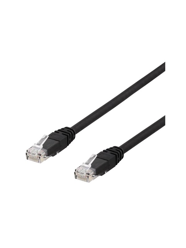 Deltaco Cat6a U/UTP RJ45 15m -verkkokaapeli, musta