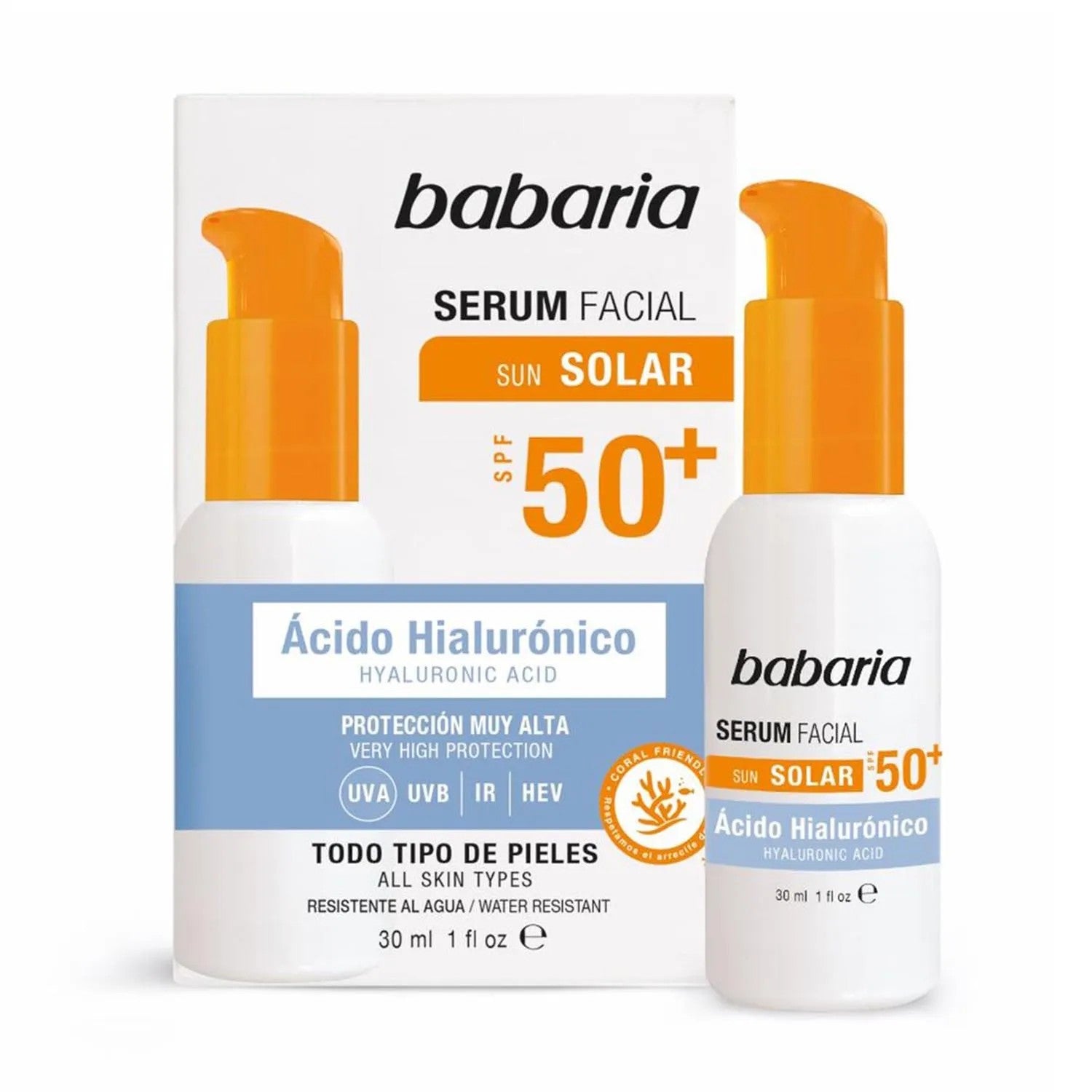 Babaria Solar Hyaluronihappo -kasvoseerumi Spf50 30 ml
