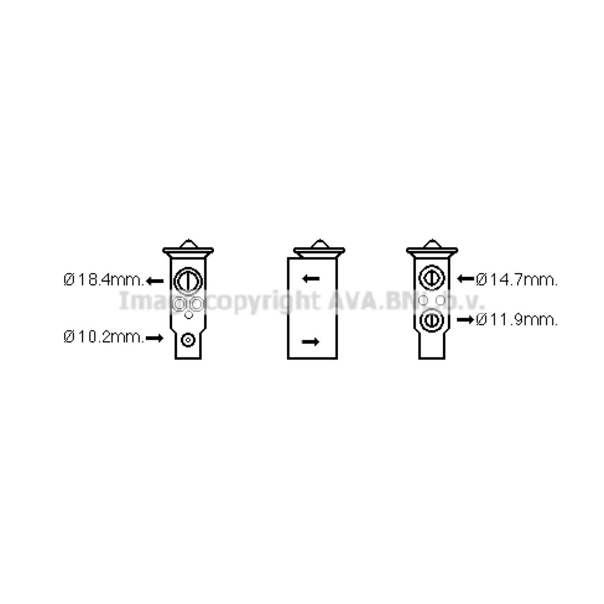 Paisuntaventtiili, ilmastointilaite AVA COOLING SYSTEMS DN1389