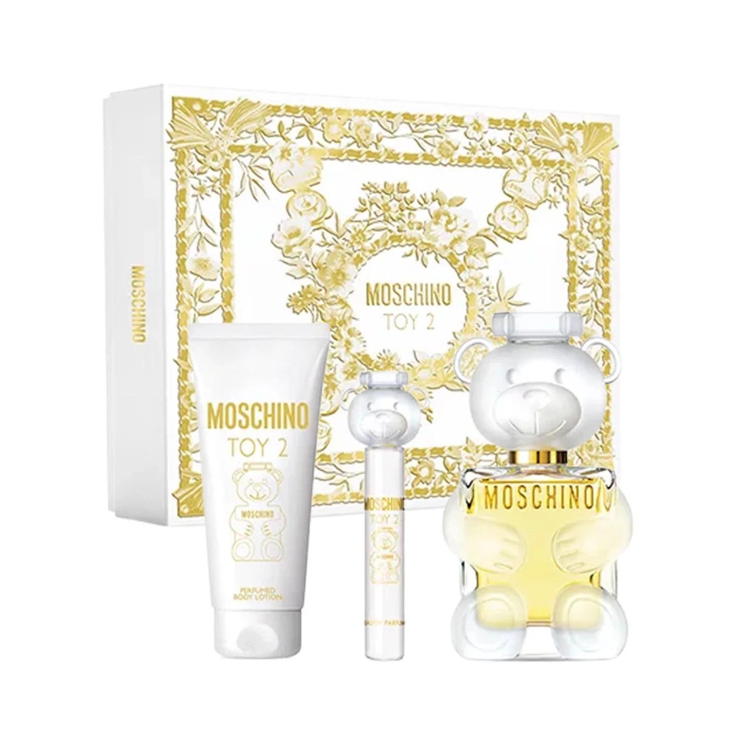 Moschino Toy 2 naisten lahjasetti parfyymivesi 100 ml + tuoksuva vartalomaito 100 ml + matkasuihke 10 ml