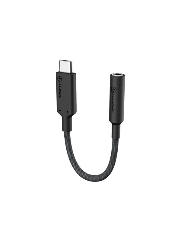 ALOGIC Elements PRO - USB-C - 3,5 mm äänisovitin, Musta