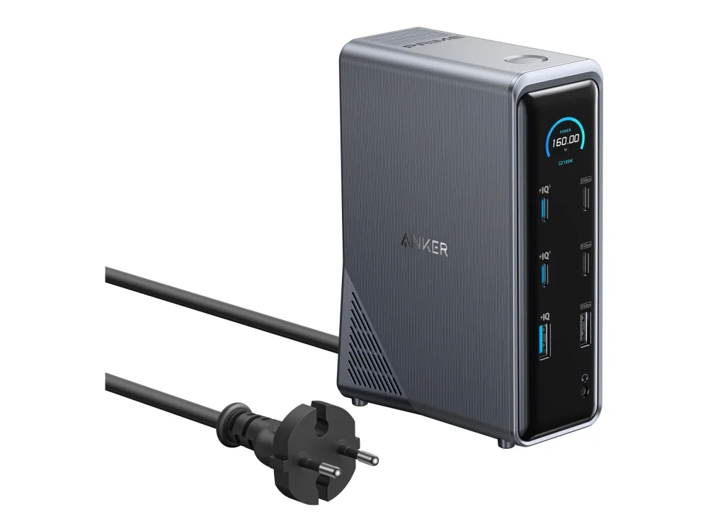 Anker Prime Charging Docking Station (14-in-1 Dual Display 160W) - Grey