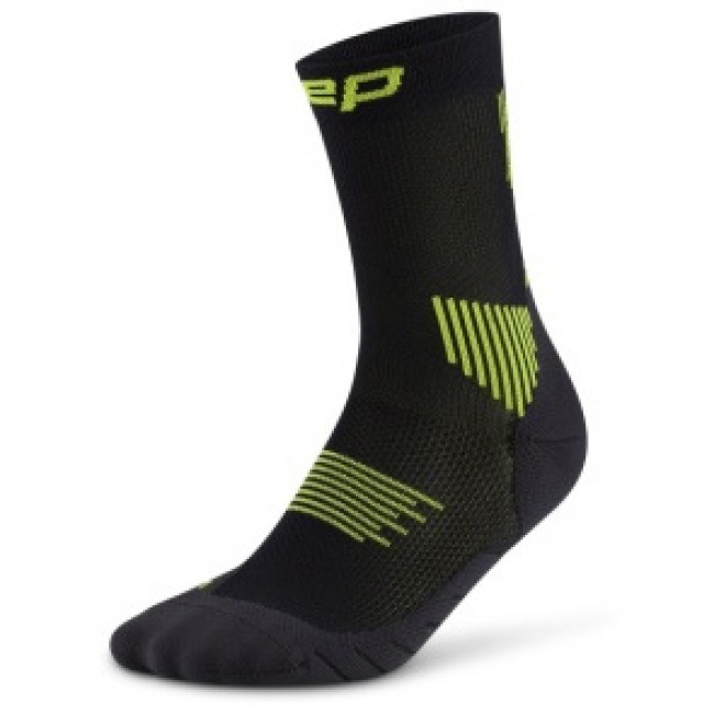 CEP Core Run Socks Mid Cut 5.0, juoksusukat, mies, musta/vihreä