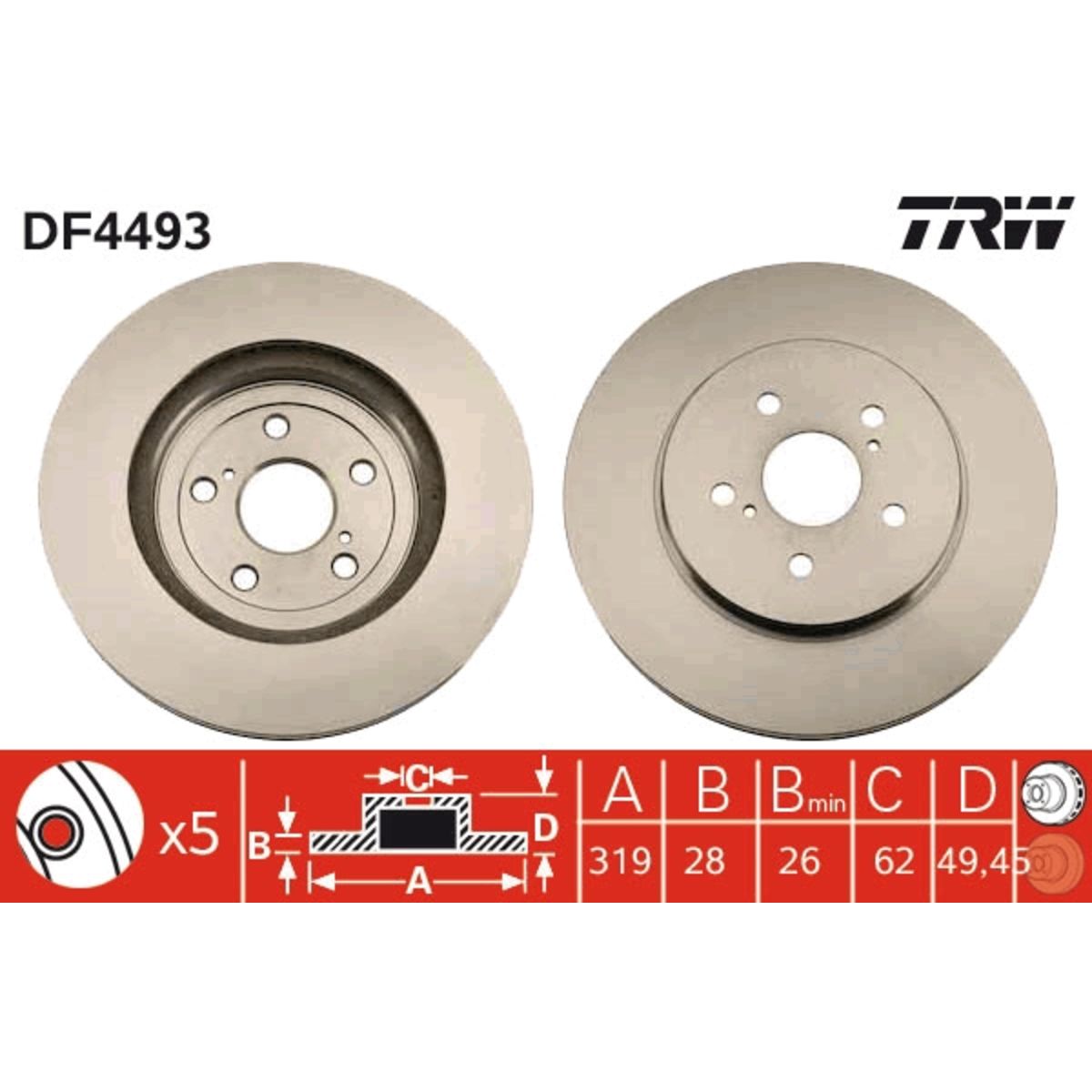 Jarrulevy TRW DF4493