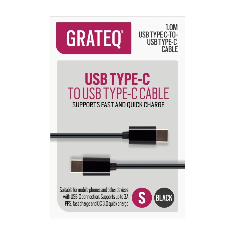 Grateq USB-C to USB-C 100W -kaapeli