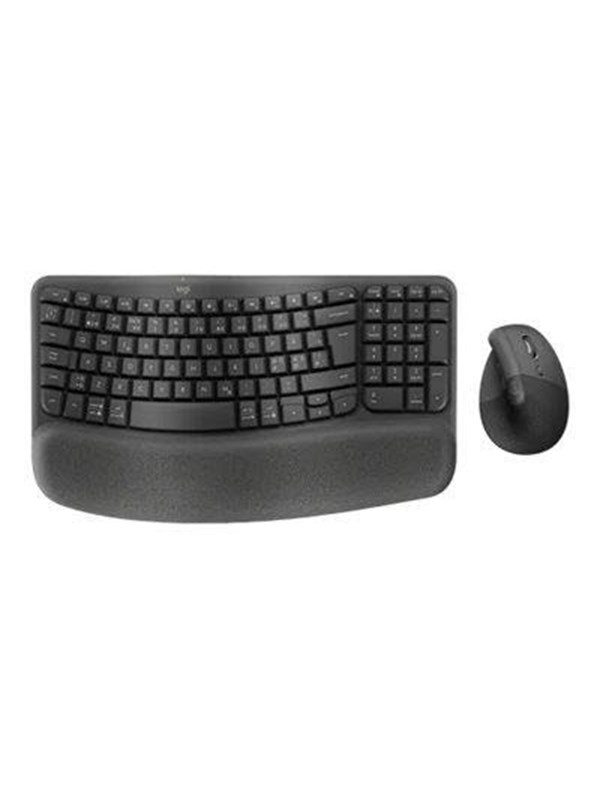 Logitech Wave Keys and Lift Combo - Näppäimistö ja Hiirisetti - Pohjoismainen - Musta
