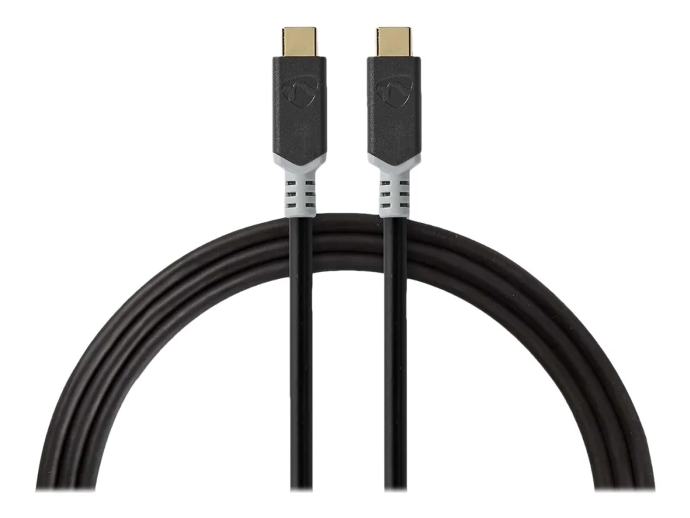 USB kaapeli | USB 3.2 Gen 2x2 | USB-C™ Uros | USB-C™ Uros | 100 W | 4K@60Hz | 20 Gbps | Kullattu | 2.00 m | Pyöreä | PVC | Hopea