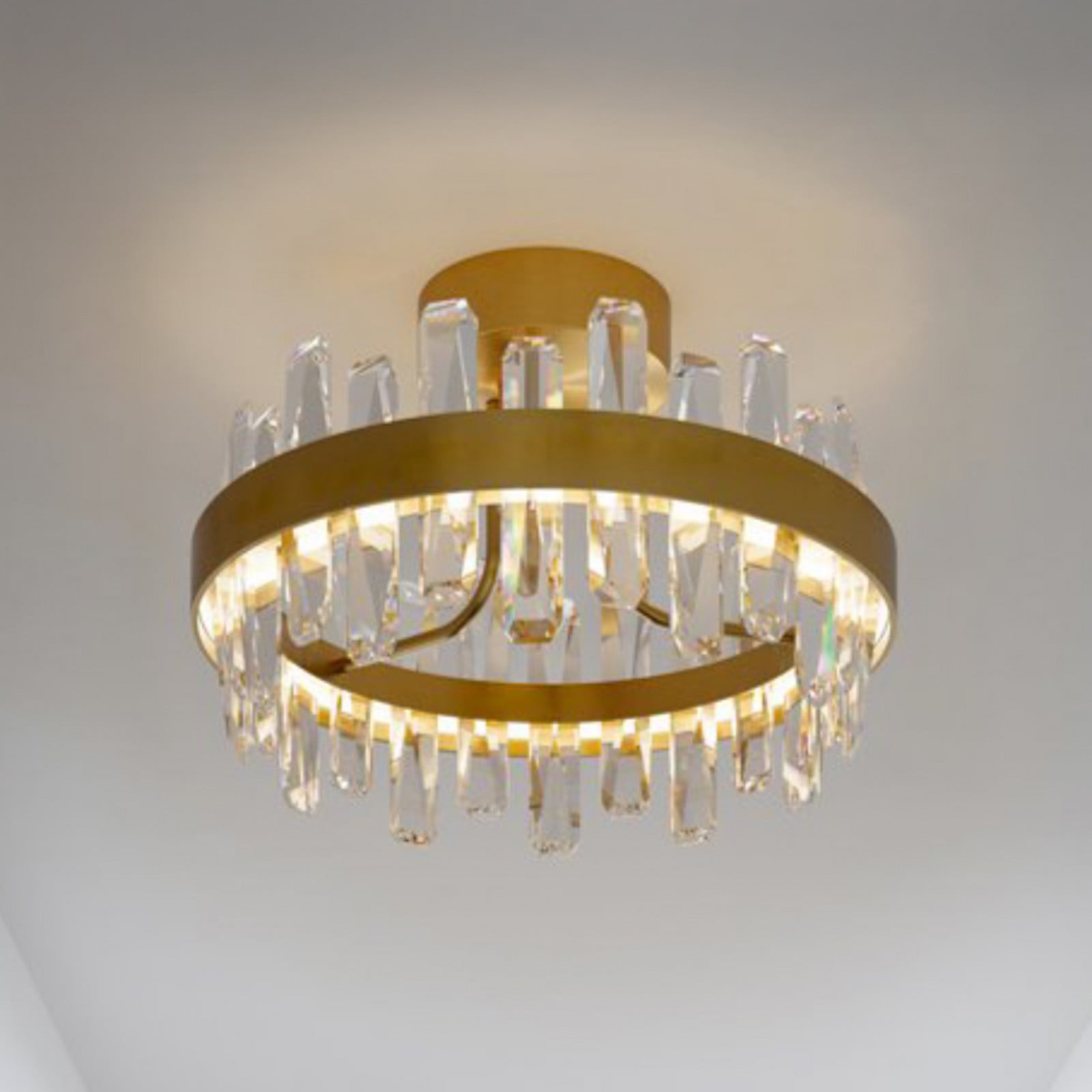 Triumph LED-kattovalaisin, messinki/kirkas, metalli, lasi, 2 700 K – By Rydéns - Olohuone - Moderni - Yksilamppuinen