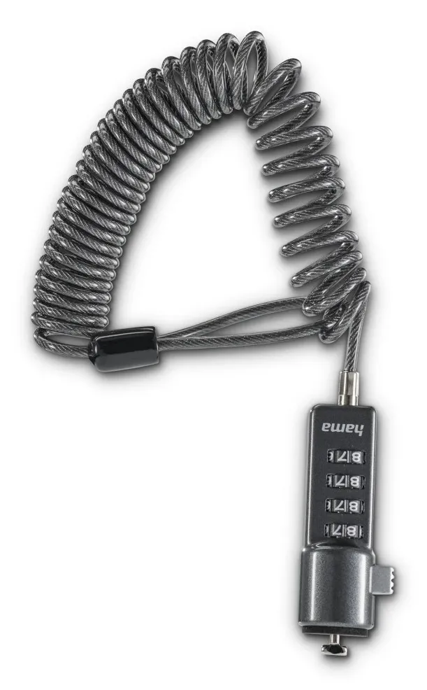 Hama Combination Lock for Netbooks, 4 digits, anthracite, Musta, Netbooks, 232 mm, 142 mm, 25 mm, 158 g