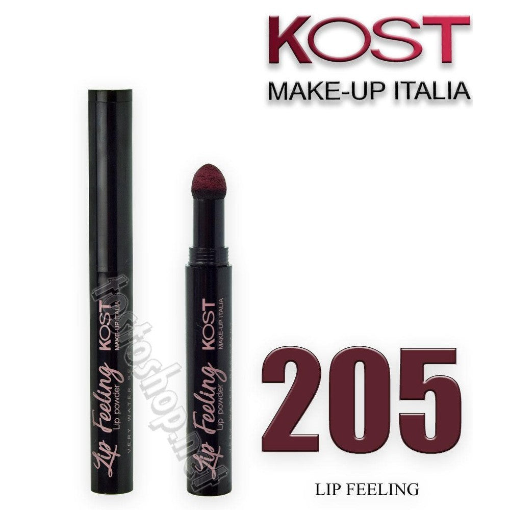Vesipohjainen huulipunan puuteri Water Resistant Lip Feeling Kost 205