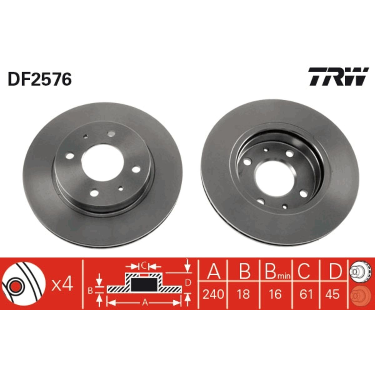 Jarrulevy TRW DF2576