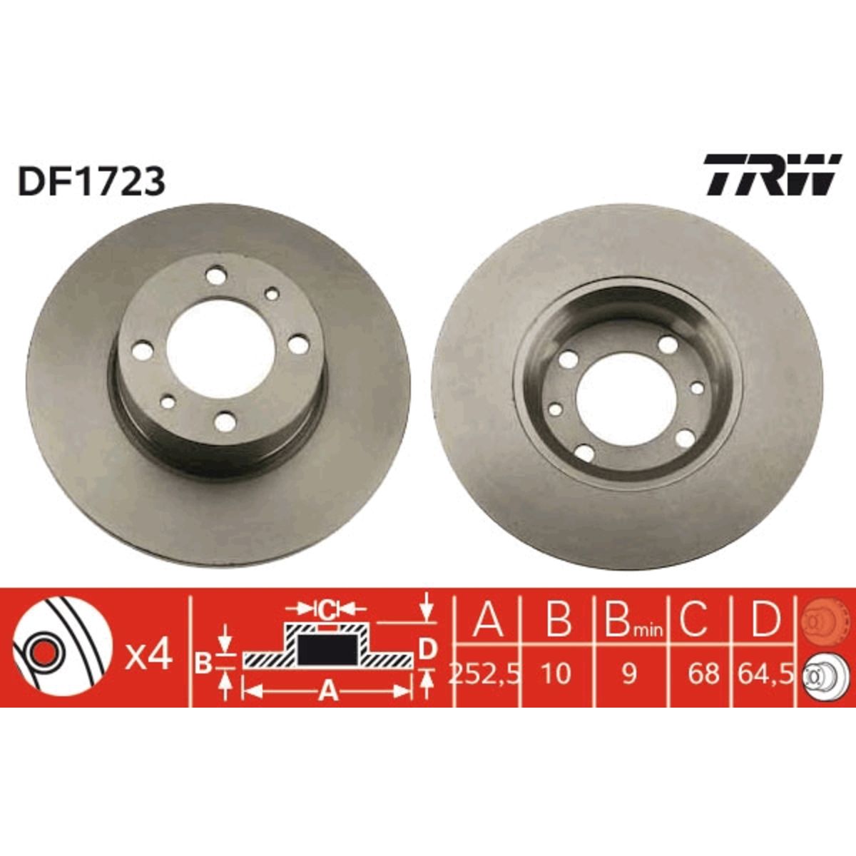 Jarrulevy TRW DF1723