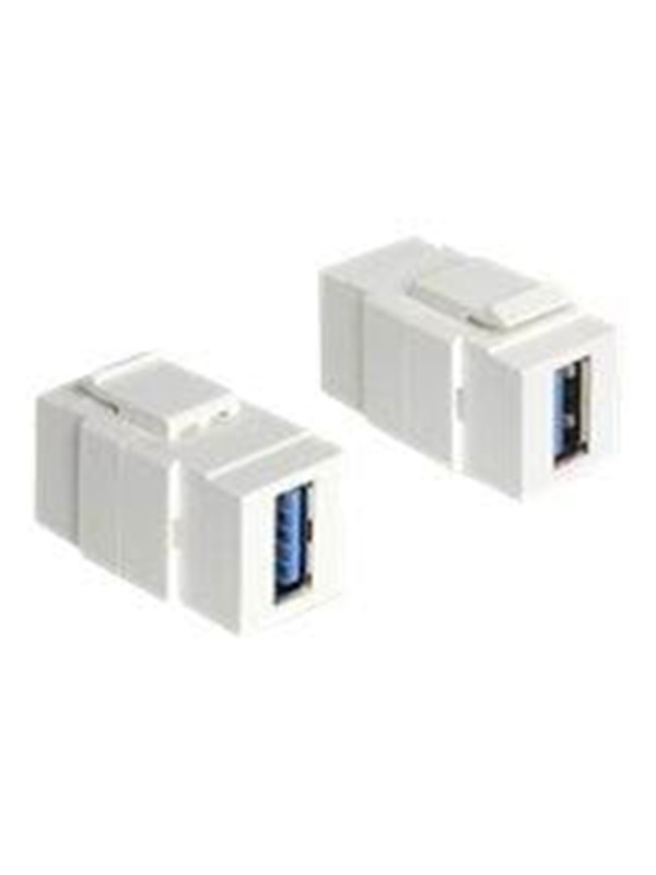 DeLOCK Keystone-liitinmoduuli, USB 3.0 A na - na, 19,2x14,9mm, valk.