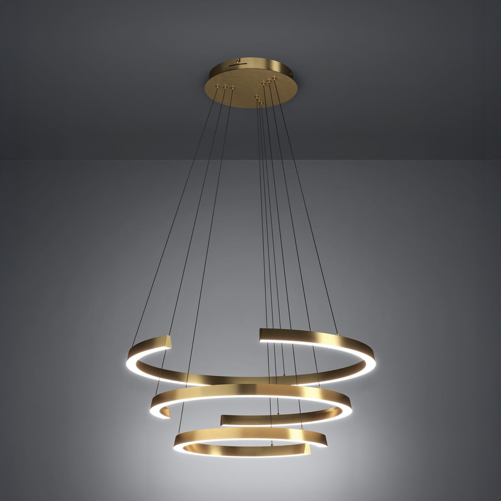 Labonete LED-riippuvalaisin, kulta, 80 cm, 3-lamppuinen, CCT - Stars of Light - Olohuone - Moderni - Alumiini - Monilamppuinen