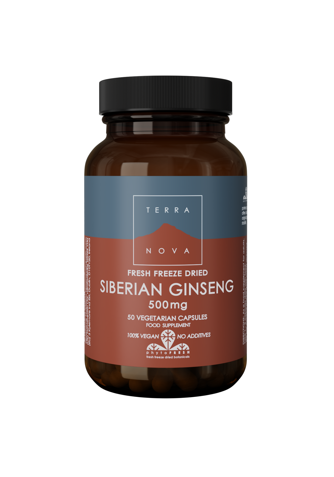 Terranova Siberian Ginseng 500 mg (luomu), 50 kaps.