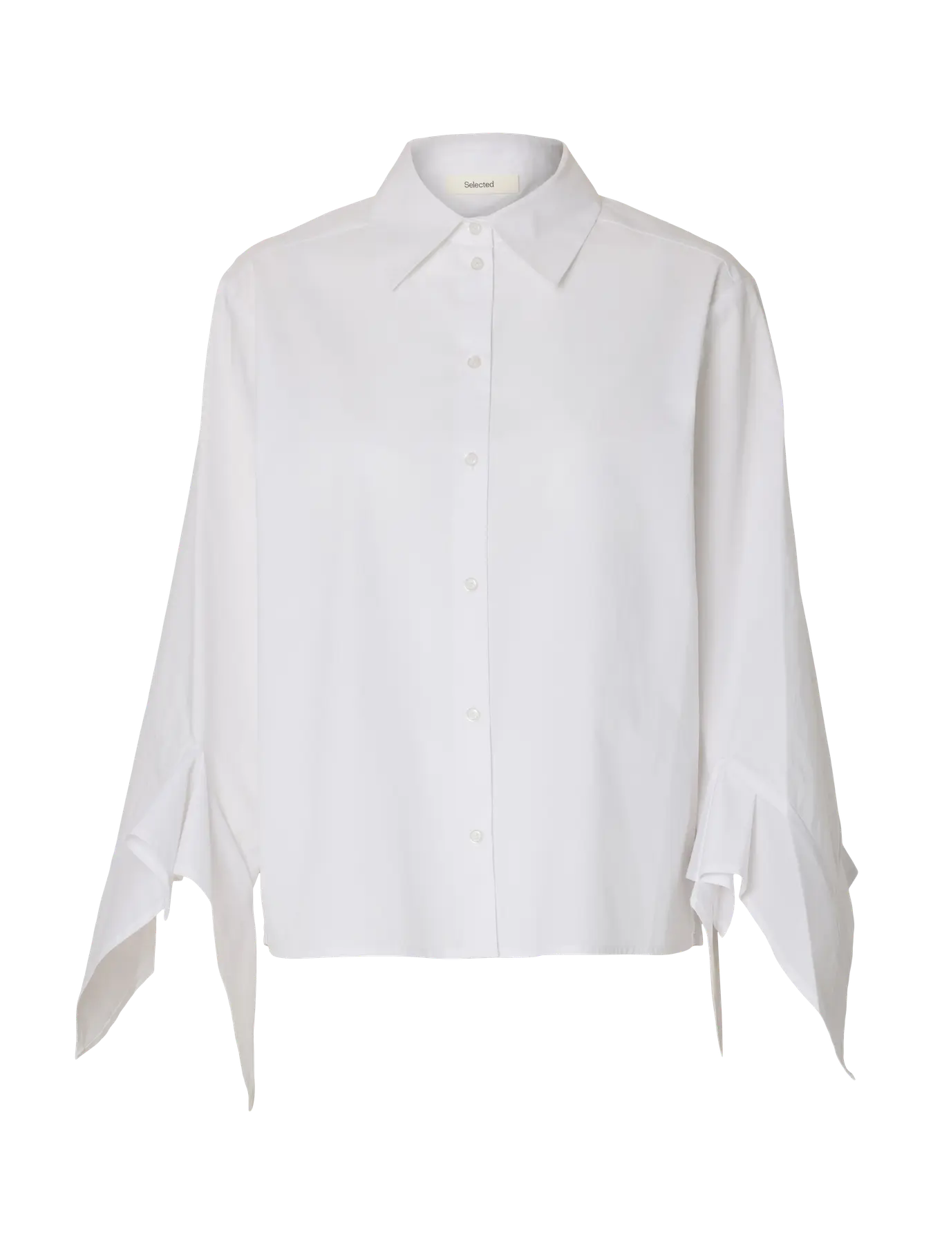 Selected Femme naisten paitapusero SLFDELIA Relaxed Flounce Shirt B, valkoinen
